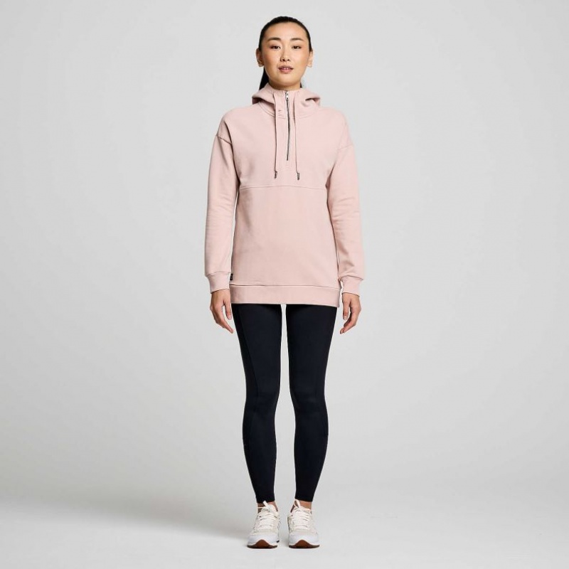 Dámské Mikina s Kapucí Saucony Recovery Zip Tunic Růžové | CZ-RKVFD
