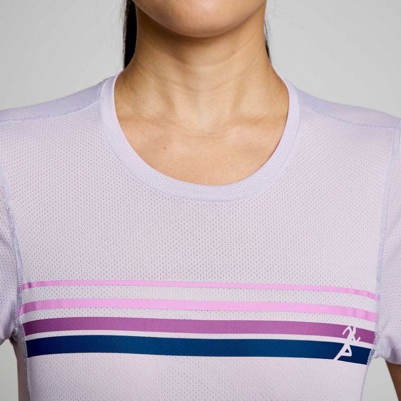 Dámské Tričko Saucony Stopwatch Graphic Krátké Sleeve Fialové | CZ-KYQNZ
