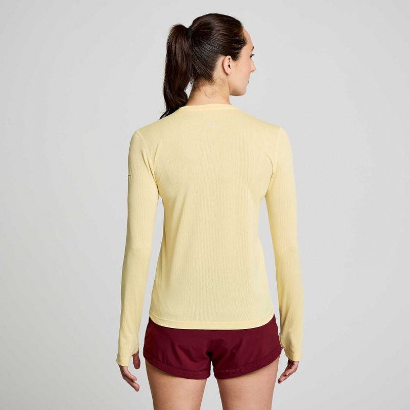 Dámské Tričko Saucony Stopwatch Graphic Long Sleeve Žluté | PRAHA-GNBQA