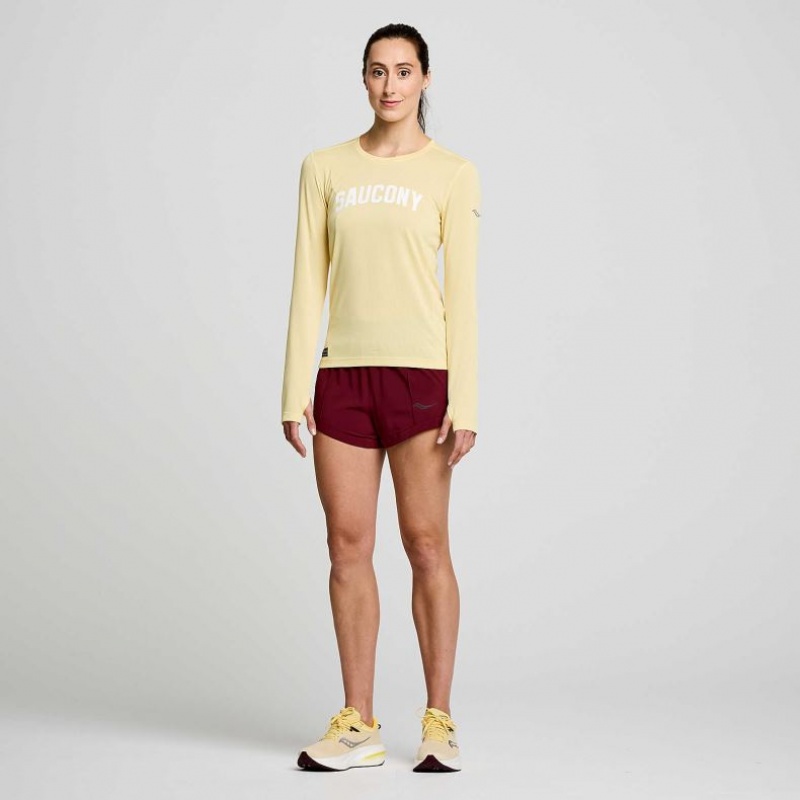 Dámské Tričko Saucony Stopwatch Graphic Long Sleeve Žluté | PRAHA-GNBQA