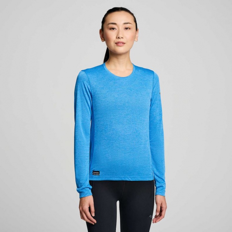 Dámské Tričko Saucony Stopwatch Long Sleeve Blankyt | PRAHA-GQDSY