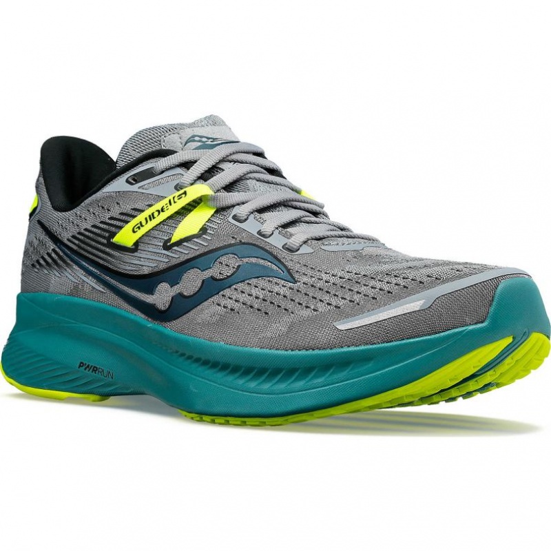 Pánské Běžecké Boty Saucony Guide 16 Wide Šedé Tyrkysové | PRAHA-VFHBU