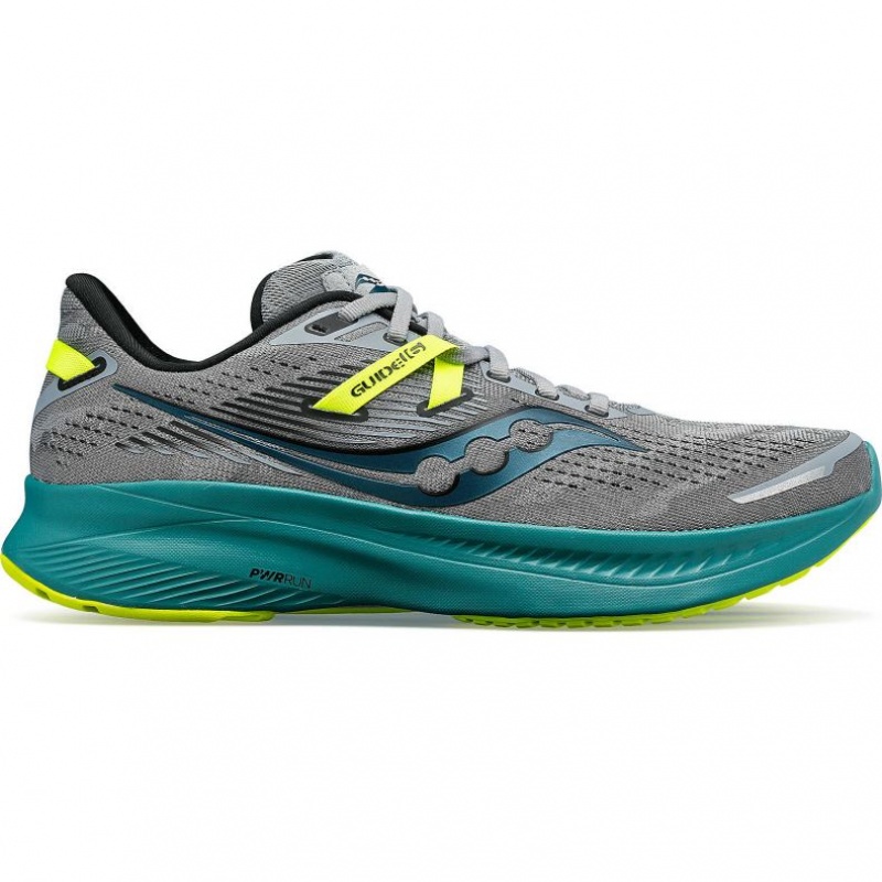 Pánské Běžecké Boty Saucony Guide 16 Wide Šedé Tyrkysové | PRAHA-VFHBU
