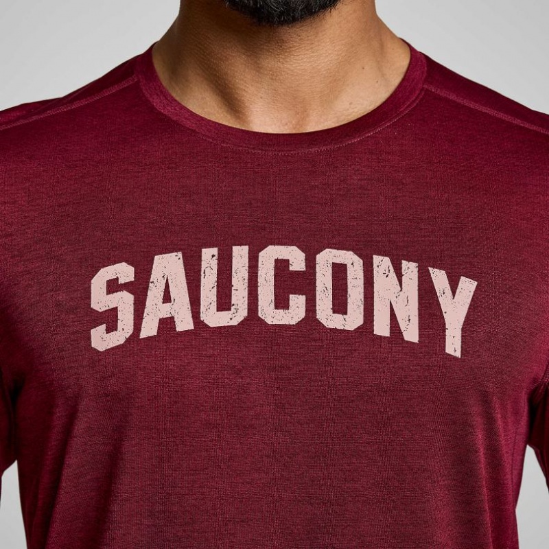 Pánské Tričko Saucony Stopwatch Graphic Long Sleeve Červené | PRAHA-GTIVB