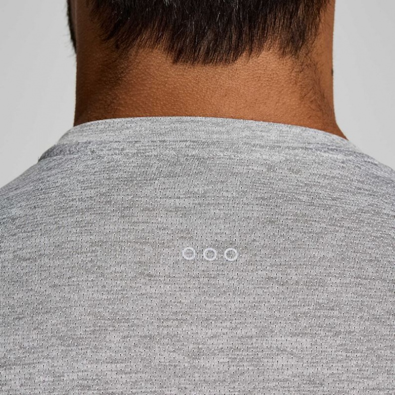 Pánské Tričko Saucony Stopwatch Graphic Long Sleeve Světle Šedé | CZ-GZNKO