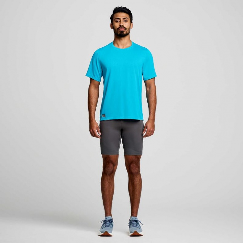 Pánské Tričko Saucony Stopwatch Krátké Sleeve Blankyt | PRAHA-IHKNW