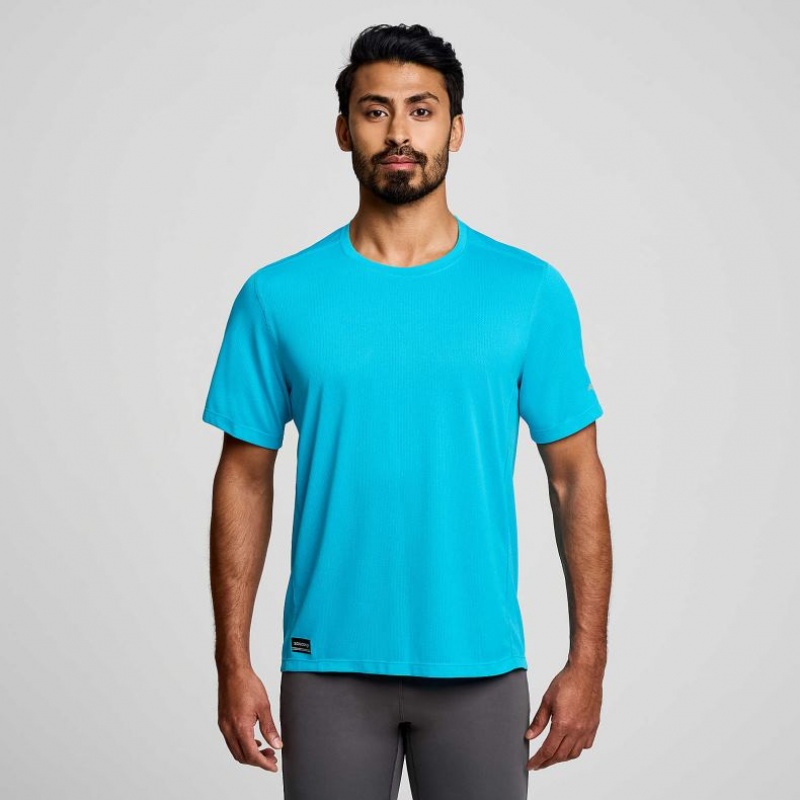 Pánské Tričko Saucony Stopwatch Krátké Sleeve Blankyt | PRAHA-IHKNW