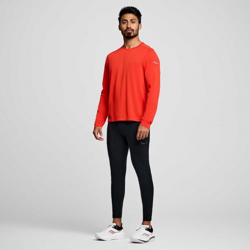 Pánské Tričko Saucony Stopwatch Long Sleeve Červené | PRAHA-GVANK