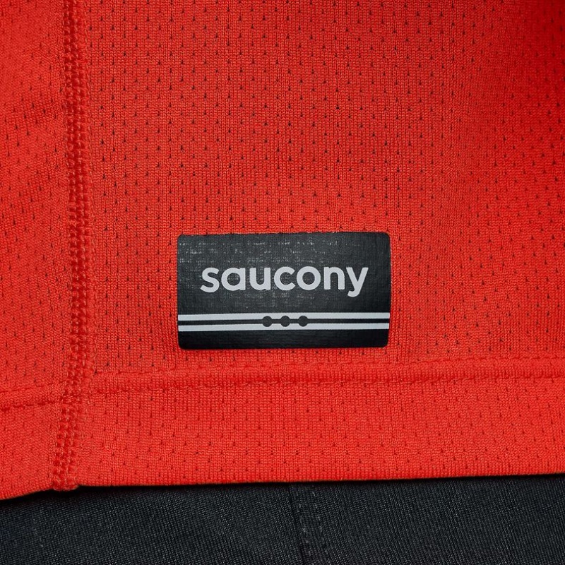 Pánské Tričko Saucony Stopwatch Long Sleeve Červené | PRAHA-GVANK